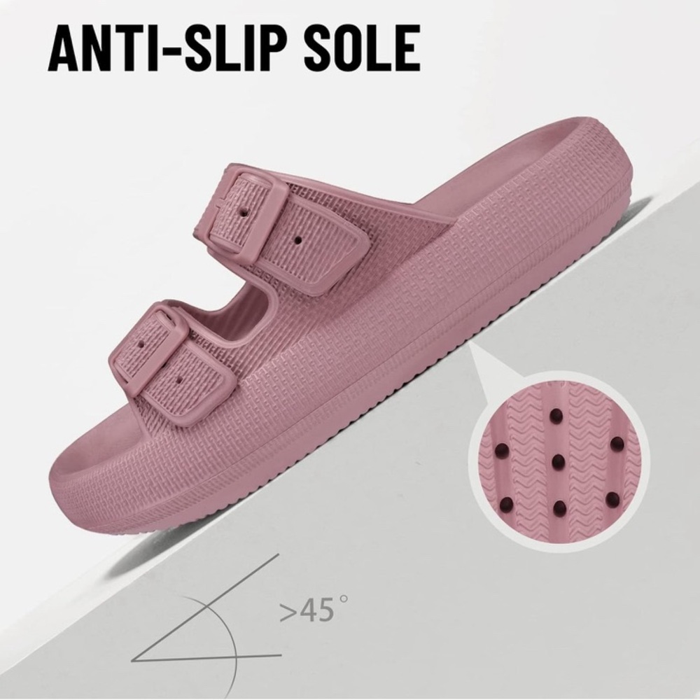 Cloud Slides for Women EVA Sandals Thick Sole Adjustable Buckles Slippers - Picture 6 of 7